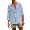 Leren herenlinnen shirt - lichtgewicht casual zomertop - relaxed fit voor weekenduitjes