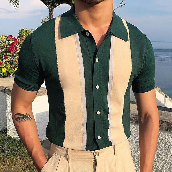 Gebreide zomer polo - eigentijdse casual herenmode met een unieke twist
