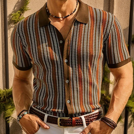 Slim-fit button-down polo smart casual biologisch katoenen shirt