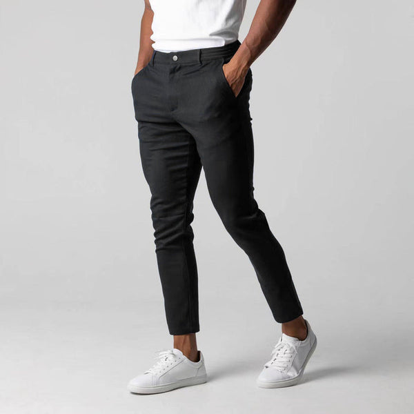 Slim-fit chino broek getailleerde heren enkellange broek met zakken