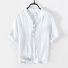 Heren linnen overhemd ademend zomerstijl - klassieke korte mouw casual shirt
