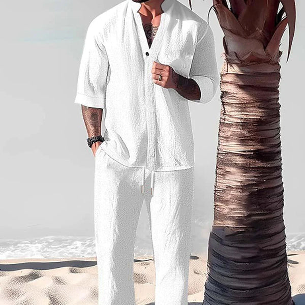 2-delige heren loungewear set - lichtgewicht shirt en broek voor casual dagen
