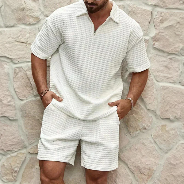2-delig zomerensemble - casually heren short-sleeve shirt en shorts