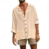 Leren herenlinnen shirt - lichtgewicht casual zomertop - relaxed fit voor weekenduitjes