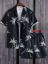 2-delige heren set met palmprint - casual zomeroutfit voor stranddagen en uitjes