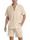 2-delige heren linnen shorts set - luchtige casual outfit voor zomerse dagen