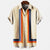 Retro heren casual shirt - uniek patroon kortemouwen shirt