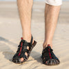 Heren outdoor leren sandaal - ademend zomerfootwear voor strand, hiking en casual activiteiten