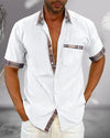 Heren korte mouwen shirt - casual geruit overhemd