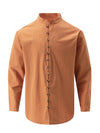 Heren vintage stijl overhemd - linnen mix knoopshirt voor casual of kantoorlook