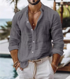 Heren linnen shirt voor casual zomermode - ademend materiaal, tijdloos ontwerp