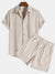 2-delige mannen set met korte mouwen - ribbed shirt en shorts