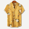 Heren bloemen korte mouw shirt - lichtgewicht zomer casual wear - relaxte fit, ademende stof