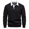 Heren polo hals sweatshirt - veelzijdige lange mouwen pullover van kwaliteitskatoen