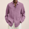 Lange mouwen linnen shirt - veelzijdige casual top voor mannen