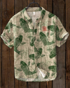 Heren casual shirt met vintage koi vis ontwerp - artistiek overhemd met korte mouwen voor elke dag