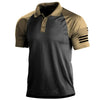 Heren tactische poloshirt met vlag patchwork - casual outfit voor outdooractiviteiten