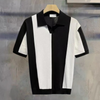 Heren gebreide polo - eigentijdse korte mouwen top voor casual stijl