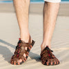 Heren outdoor leren sandaal - ademend zomerfootwear voor strand, hiking en casual activiteiten