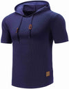 Heren hoodie met korte mouwen - luchtige en textuur rijke pullover voor dagelijks gebruik