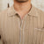 Textured gebreide polo - premium heren top met korte mouwen