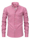 Heren langemouwen gestreepte shirt - klassieke getailleerde pasvorm voor kantoor en casual look