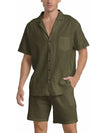 2-delige heren linnen shorts set - luchtige casual outfit voor zomerse dagen