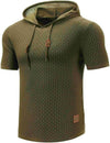 Heren hoodie met korte mouwen - luchtige en textuur rijke pullover voor dagelijks gebruik