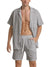 2-delige heren linnen shorts set - luchtige casual outfit voor zomerse dagen