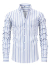 Heren langemouwen gestreepte shirt - klassieke getailleerde pasvorm voor kantoor en casual look