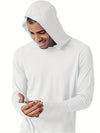 Lichte uv-bescherming hoodie voor heren - lange mouwen upf 50+ voor buitenactiviteiten