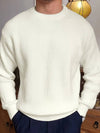Geribbelde crew neck trui - verfijnde heren knitwear