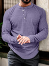 Heren lange mouw henley t-shirt - veelzijdig katoenmix top voor casual en kantoorgebruik