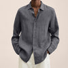 Lange mouwen linnen shirt - veelzijdige casual top voor mannen