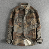 Heren cargo shirt - robuuste militaire stijl casual wear - lange mouwen met knoopsluiting en borstzakken