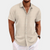 Heren kraagloze overhemd met korte mouwen - elegante en veelzijdige casual outfit