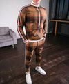 2-delige mannen trainingsoutfit - moderne ritsjack en broek voor vrije tijd - trendy sportoutfit