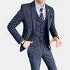 3-delige slim-fit herenpak - stijlvolle geblokte outfit voor op kantoor