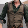 Heren tailored vest met verstelbare bandjes - stijlvolle kantooroutfit in bruin