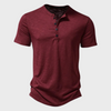 Henley-stijl korte mouwen shirt - trendy casual tee voor mannen