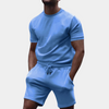 Heren relaxte fit shorts en short-sleeve top co-ord set voor een casual look