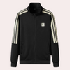 2-delige heren tracksuit casual chic - zwarte zip-up jas en broek set voor dagelijks gebruik