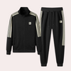 2-delige heren tracksuit casual chic - zwarte zip-up jas en broek set voor dagelijks gebruik