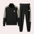 2-delige heren tracksuit casual chic - zwarte zip-up jas en broek set voor dagelijks gebruik