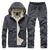 2-delige heren fleece trainingsuit - warm gevoerde hoodie en broek voor casual gebruik