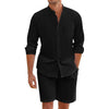 2-delige casual heren overhemden en shorts set - ademende zomerkleding voor ontspannen uitjes