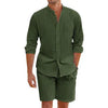 2-delige casual heren overhemden en shorts set - ademende zomerkleding voor ontspannen uitjes
