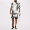 2-delige zomerse gebreide set voor heren - stijlvolle polo en shorts voor casual uitjes