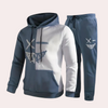 2-delig heren trainingspak van zachte stof met jogger en hoodie - casual dagelijks gebruik, trendy grafisch ontwerp