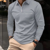 Heren longsleev polo shirt - modern top met ritskraag